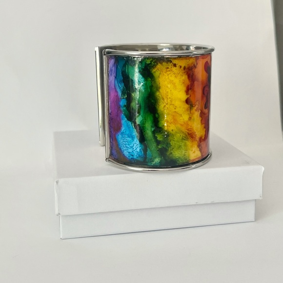 Abstract Rainbow Cuff Bracelet - Picture 8 of 12